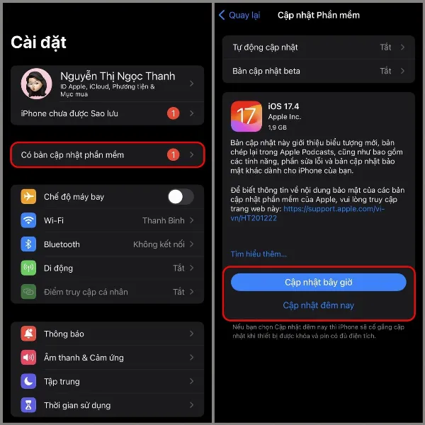 iOS 17.4 chính thức ra mắt: Cách cập nhật, có gì mới, có nên update, hỗ trợ dòng máy iPhone nào? 1 alt: Hình ảnh iPhone hiển thị màn hình cập nhật phần mềm lên iOS 17.4