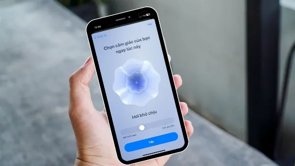 alt: Hình ảnh minh họa ứng dụng Sức khỏe trên iOS 17 hiển thị tính năng theo dõi tâm trạng