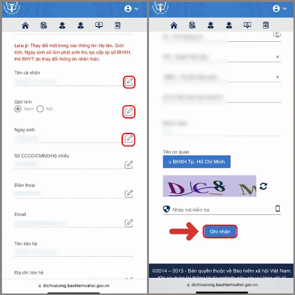 alt: Hướng dẫn chi tiết các bước thay đổi họ tên, giới tính, ngày sinh