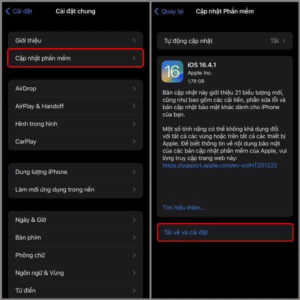 alt: Hướng dẫn chi tiết từng bước cập nhật iOS 16.4.1 trên iPhone