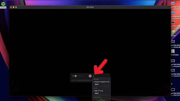 alt: Hướng dẫn chọn iPhone làm nguồn ghi hình trong QuickTime Player