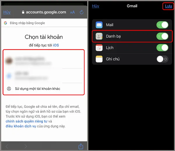 alt: Hướng dẫn đăng nhập tài khoản Google và bật đồng bộ danh bạ