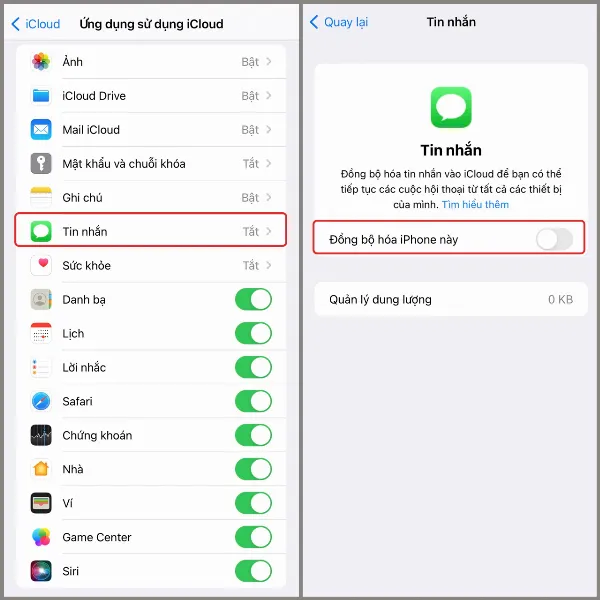 alt: Hướng dẫn đồng bộ hóa Tin nhắn trên iPhone với iCloud