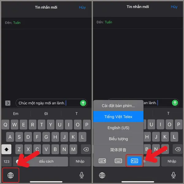 alt: Hướng dẫn kích hoạt chế độ bàn phím một tay trên iPhone