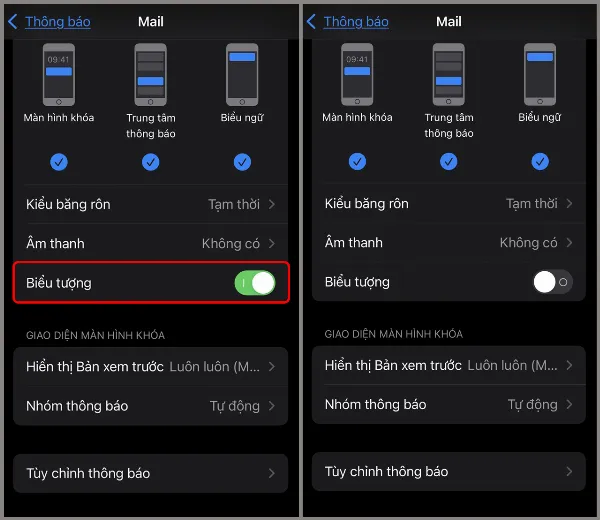 alt: Hướng dẫn tắt biểu tượng thông báo số lượng thư chưa đọc trên ứng dụng Mail