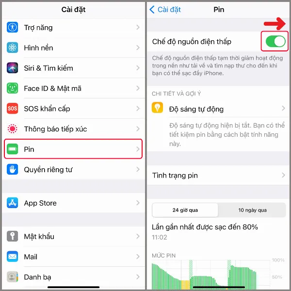 alt: Kích hoạt chế độ nguồn điện thấp trên iPhone để tiết kiệm pin