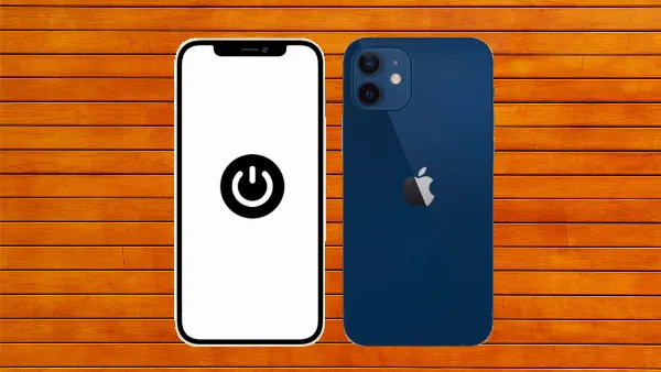 alt: Mô tả các dòng iPhone 12 với chú thích các nút bấm và thao tác tắt nguồn