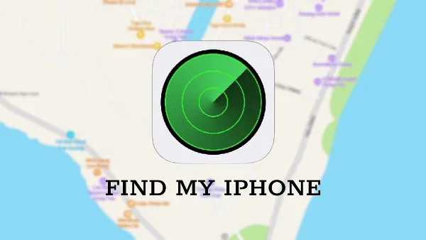 alt: Một chiếc iPhone bị rơi trên sàn nhà, màn hình hiển thị ứng dụng Find My