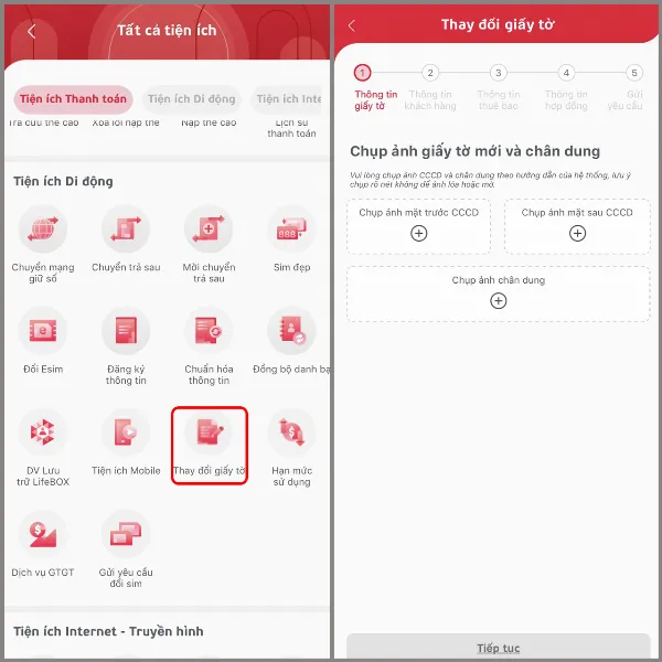alt: Nhập thông tin cá nhân khi đăng ký SIM Viettel chính chủ qua ứng dụng