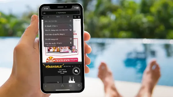 alt: So sánh giao diện phiên bản di động và phiên bản máy tính của cùng một trang web trên iPhone