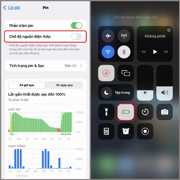 alt Tắt Chế độ Nguồn điện thấp trên iPhone để khôi phục tính năng tự động lấy nét và chống rung, giúp camera hoạt động mượt mà hơn