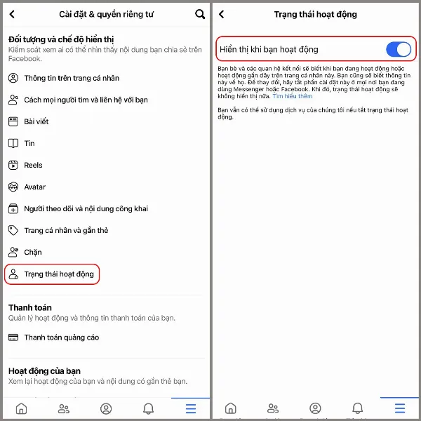 Messenger không hiện trạng thái online của người dùng phải làm sao? Nguyên nhân và 3 cách xử lý 5 Bật trạng thái hoạt động trên Facebook