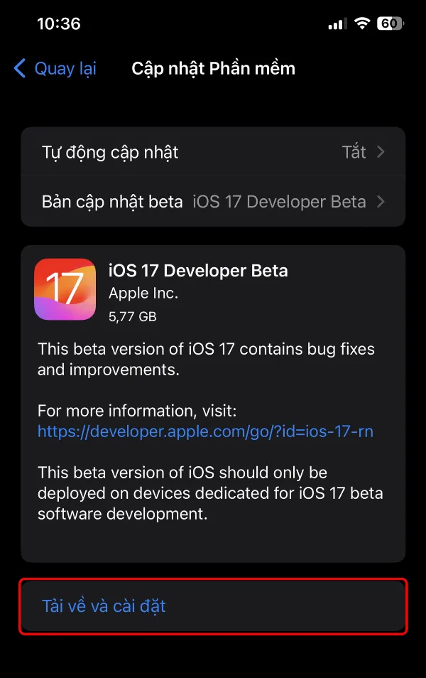 Các bước hướng dẫn cách cập nhật iOS 17 beta