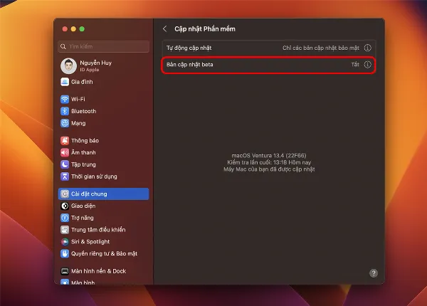 Các bước hướng dẫn cách cập nhật macOS 14 Sonoma beta