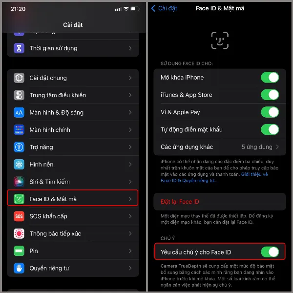 cach tang do nhay face id tren iphone 2