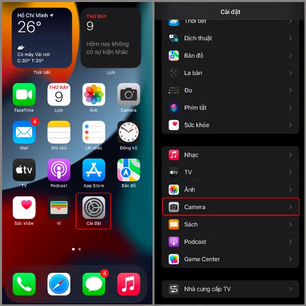 Cài đặt Camera trên iPhone để giảm dung lượng video