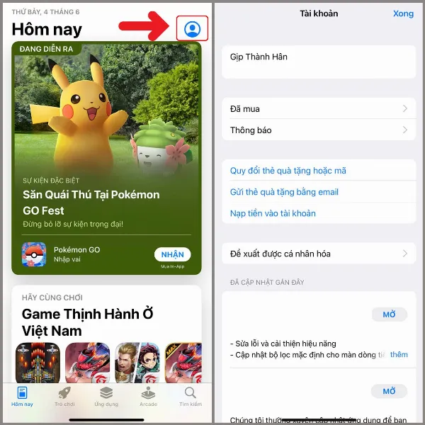 Cập nhật ứng dụng trên App Store để tương thích với iOS 15.5
