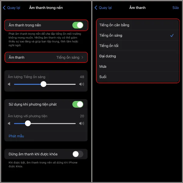 Chọn âm thanh trong nền