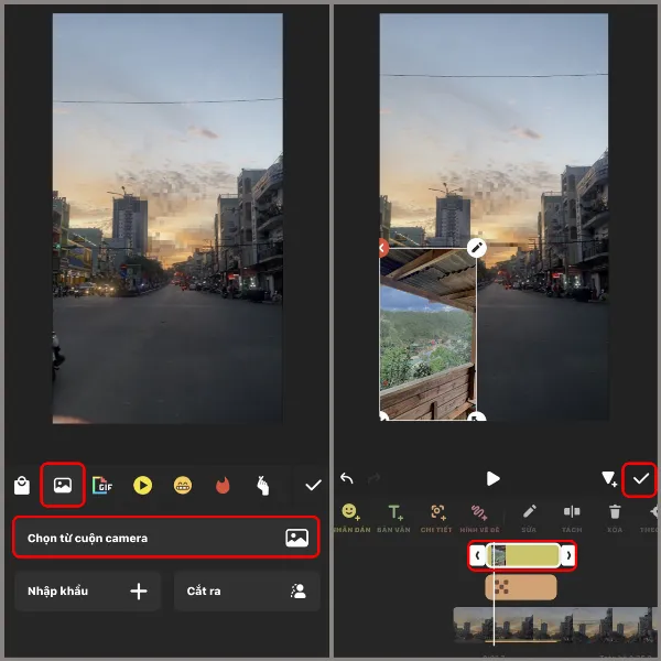 Chọn ảnh từ thư viện và hoàn tất chèn