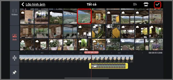 Chọn ảnh và hoàn tất chèn vào video