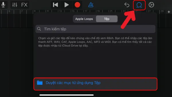 Chọn biểu tượng vòng lặp