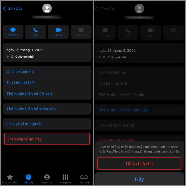 Cách chặn cuộc gọi rác trên iPhone để tránh các số lạ ngoài danh bạ làm phiền bạn cực kỳ đơn giản 2 Chọn Chặn Người gọi này và xác nhận Chặn Liên hệ