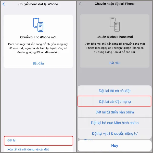 iPhone không gọi được phải làm sao? 7 cách khắc phục tình trạng này cực đơn giản chỉ với vài thao tác 7 Chọn Đặt lại cài đặt mạng