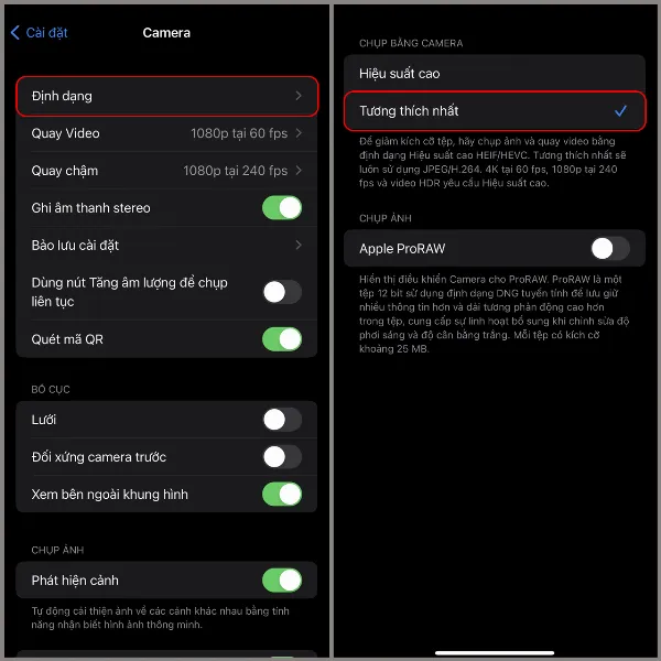 Chọn định dạng ảnh tương thích nhất