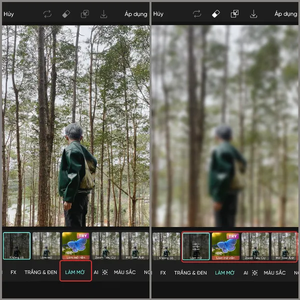 2 cách xoá phông trên iPhone vô cùng đơn giản, giúp chủ thể trong bức ảnh trở nên nổi bật và ấn tượng 5 Chọn hiệu ứng Làm mờ