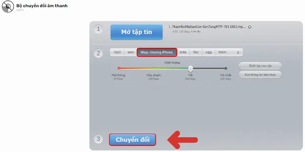 Chọn mục Nhạc chuông iPhone