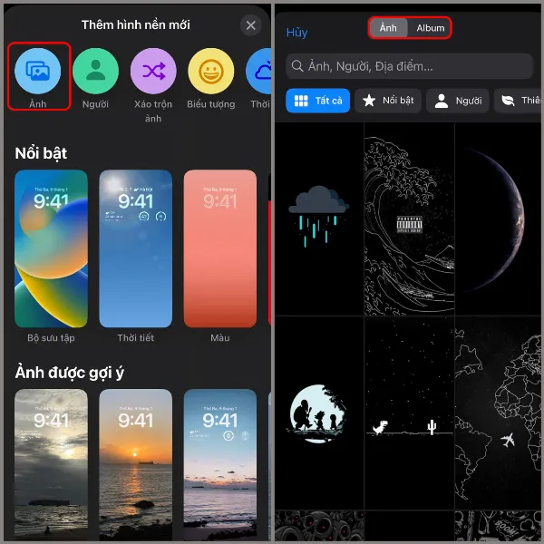 Chọn Thêm hình nền mới