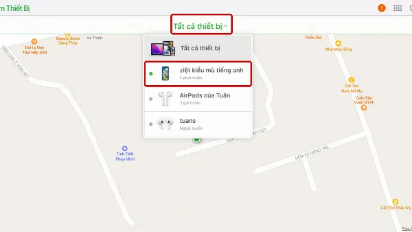 Chọn thiết bị iPhone cần mở khóa