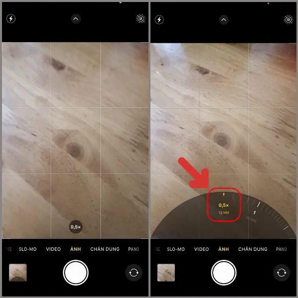 Cách chụp ảnh góc rộng trên iPhone X, iPhone XS, iPhone XS Max, iPhone XR vô cùng đơn giản cho bạn 7 Chuyển sang chế độ chụp ảnh góc rộng 0.5x