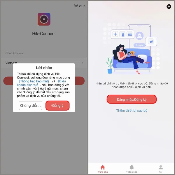 Đăng ký tài khoản Hik-Connect trên iPhone