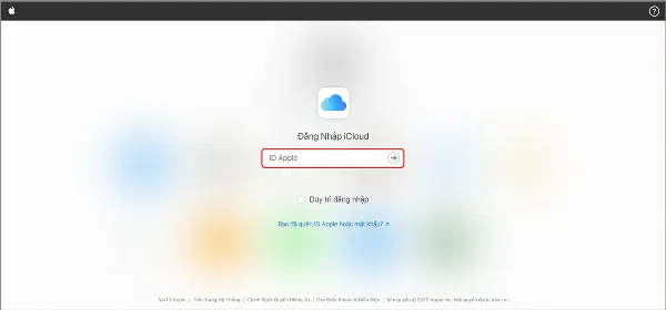 Đăng nhập vào iCloud trên trình duyệt web máy tính bằng ID Apple