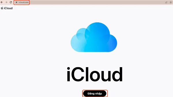 Đăng nhập vào tài khoản iCloud trên trình duyệt web