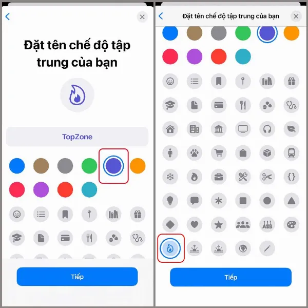 Danh sách các biểu tượng và màu sắc phong phú, cho phép người dùng iPhone tạo emoji theo sở thích