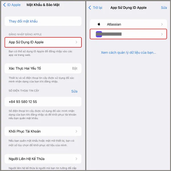 Danh sách các ứng dụng sử dụng Apple ID