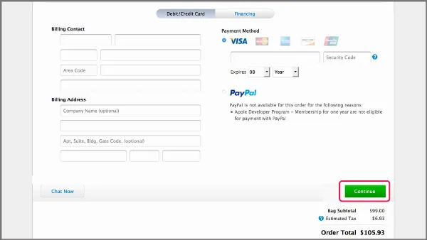 Điền thông tin thanh toán