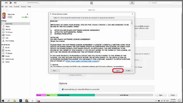 Đồng ý điều khoản sử dụng để cập nhật