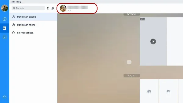 Giao diện trò chuyện Zalo trên máy tính