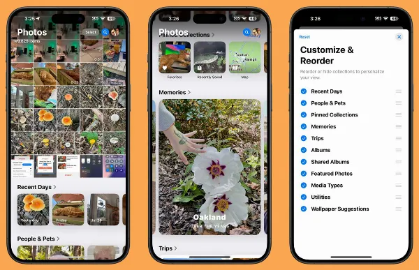 Giao diện ứng dụng Ảnh mới trên iOS 18.1 với thiết kế trực quan hơn