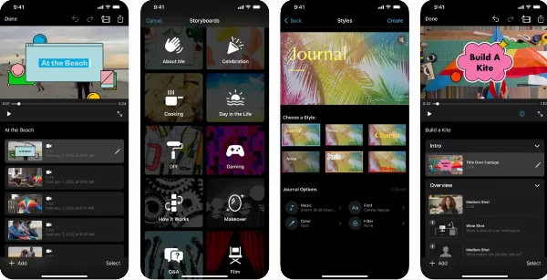 Giao diện ứng dụng chỉnh sửa video iMovie trên iPhone 12