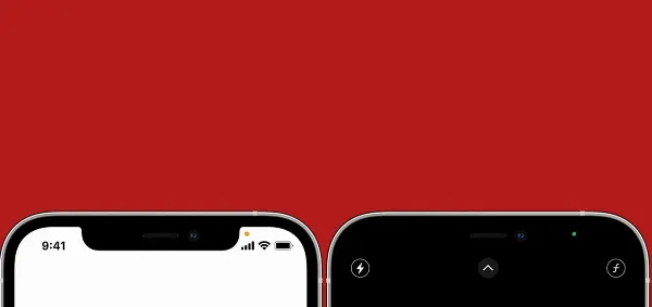Ý nghĩa thanh trạng thái iPhone bạn biết chưa? Xem để biết ý nghĩa các biểu tượng trạng thái trên iPhone 15 Hai chấm màu cam và xanh lục hiển thị trạng thái sử dụng micro và camera