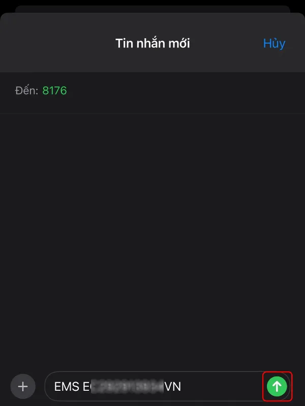 Hình ảnh điện thoại với tin nhắn tra cứu đơn hàng VNPost