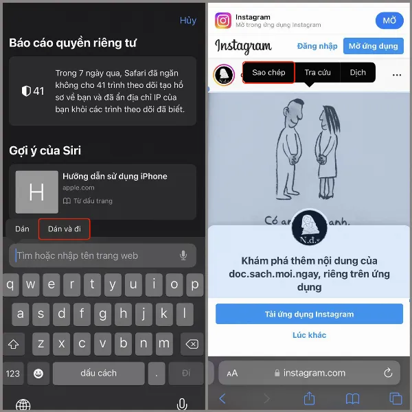 2 cách lưu ảnh trên Instagram vô cùng dễ dàng, giúp bạn lưu lại những bức hình đẹp mà mình thích 5 Hình ảnh hướng dẫn các thao tác dán liên kết lên web trên Safari và sao chép ảnh