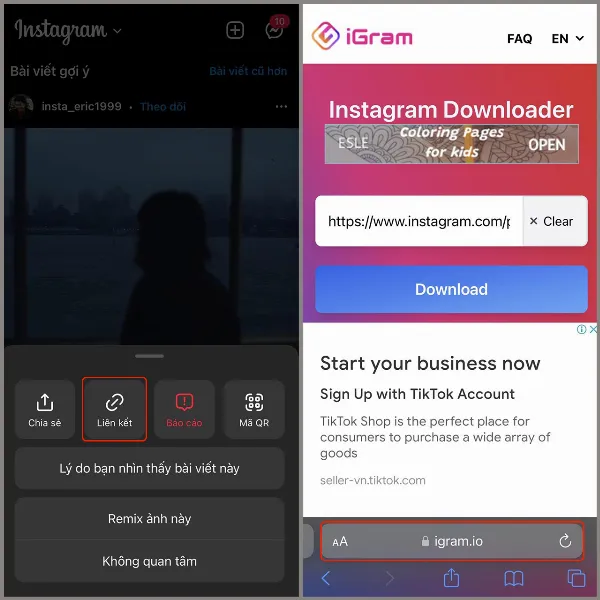 2 cách lưu ảnh trên Instagram vô cùng dễ dàng, giúp bạn lưu lại những bức hình đẹp mà mình thích 2 Hình ảnh hướng dẫn sao chép liên kết của hình ảnh muốn tải trên Instagram