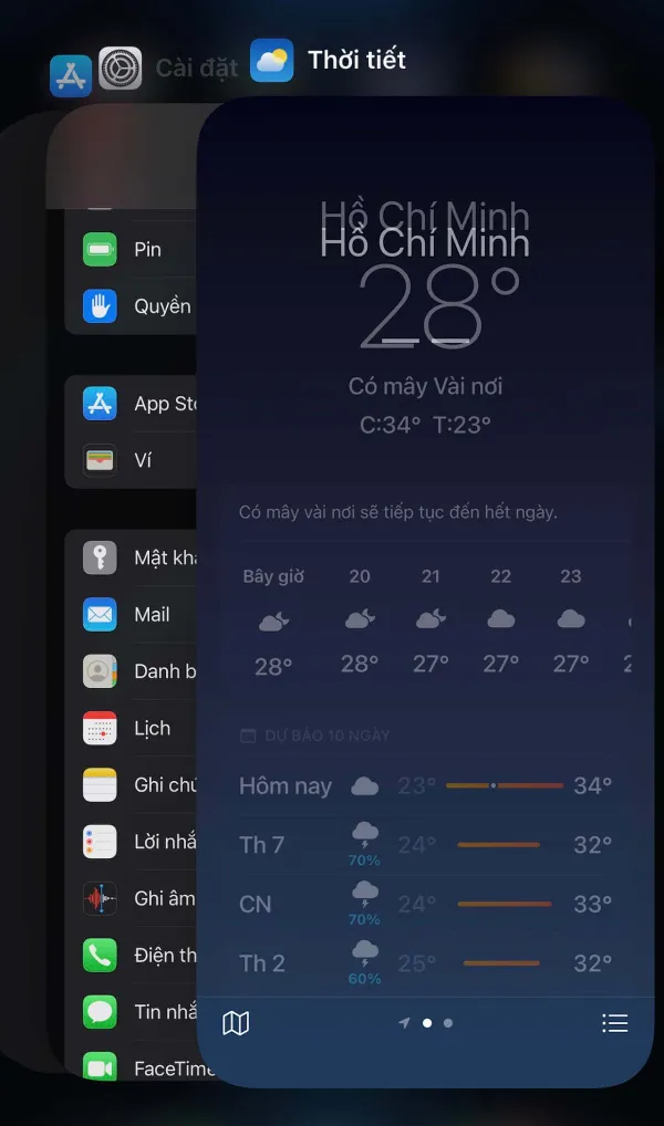 Hình ảnh hướng dẫn thao tác tắt đa nhiệm trên iPhone
