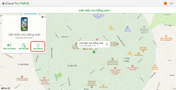 Hình ảnh iPhone hiển thị thông báo xác nhận xóa thiết bị khỏi tài khoản iCloud