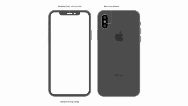 Hình ảnh iPhone và vị trí các micro